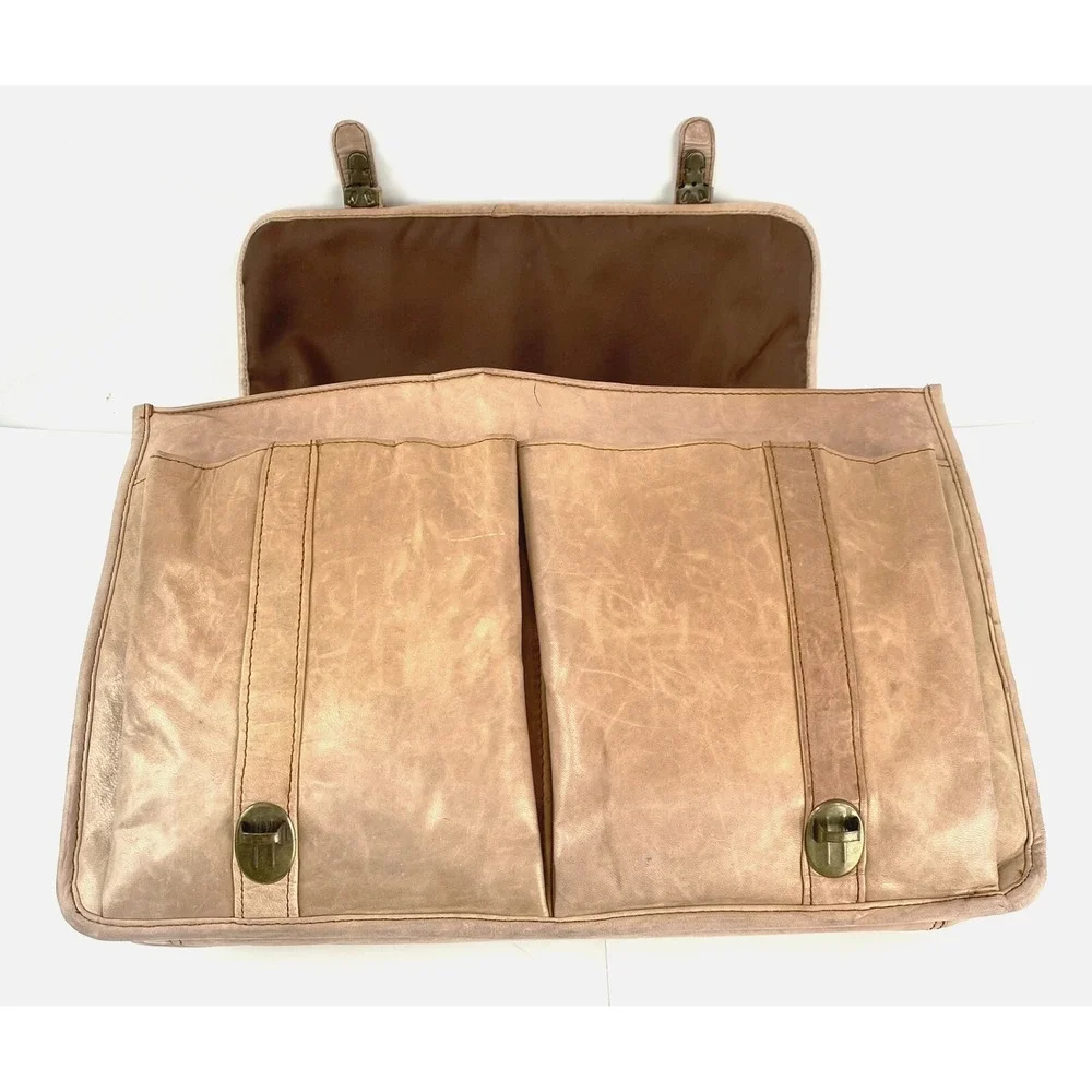 Vintage Jourdan Geneva Leather Briefcase Attache Case Computer Bag Large Fine
